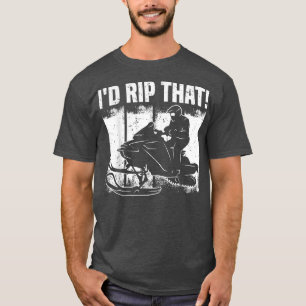 Snowmobile Motor Sled, ik rip dat en Skimobile, S T-shirt