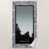 Snowmobile Pebble Black White Strandlaken (Voorkant)