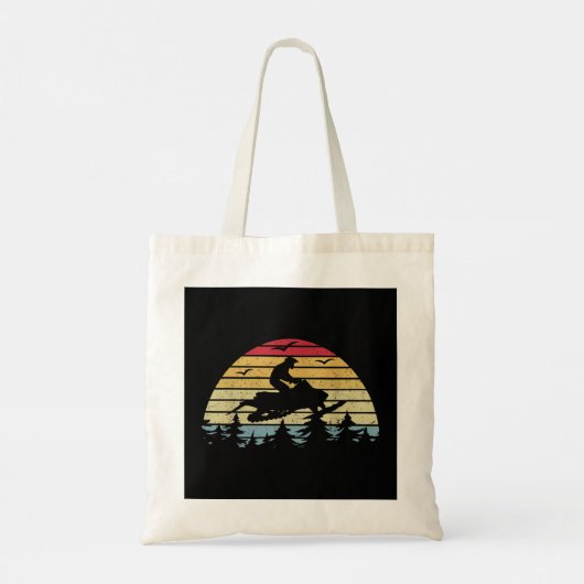 Snowmobile Retro Snowmobile Mountain Snowmobiing Tote Bag (Achterkant)