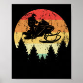 Snowmobile Retro Style Sneeuwwinter Poster (Voorkant)
