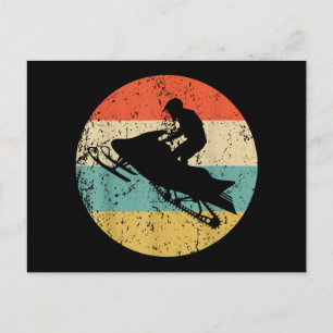 Snowmobile Retro Style Snowmobiing Briefkaart
