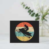 Snowmobile Retro Style Snowmobiing Briefkaart (Staand voorkant)