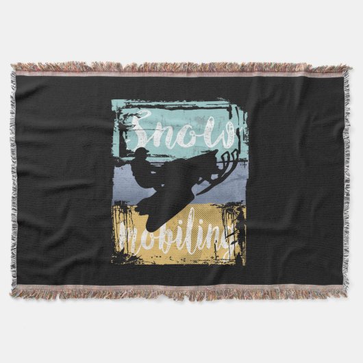 Snowmobile Retro Style Snowmobiing Deken (Voorkant)