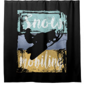 Snowmobile Retro Style Snowmobiing Douchegordijn (Voorkant)