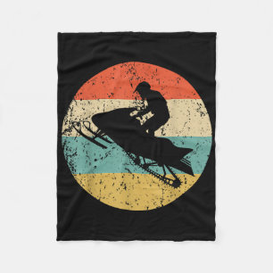 Snowmobile Retro Style Snowmobiing Fleece Deken