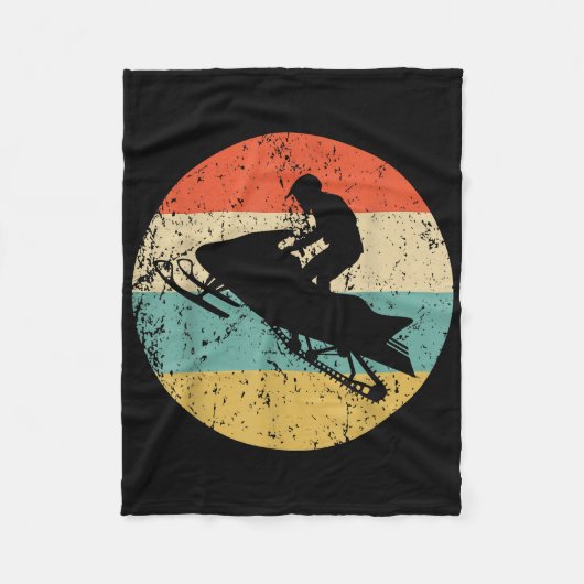Snowmobile Retro Style Snowmobiing Fleece Deken (Voorkant)