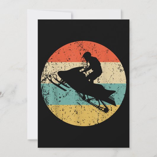 Snowmobile Retro Style Snowmobiing Kaart (Voorkant)