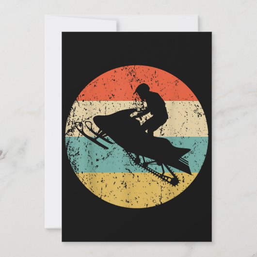 Snowmobile Retro Style Snowmobiing Kaart (Achterkant)