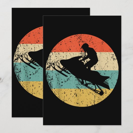 Snowmobile Retro Style Snowmobiing Kaart (Voorkant / Achterkant)