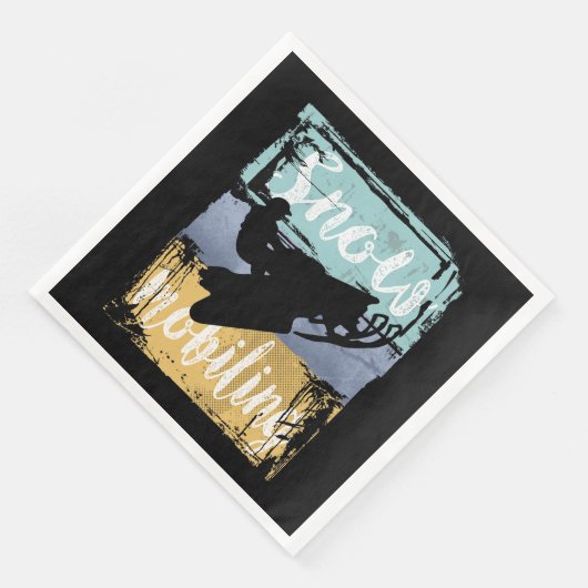 Snowmobile Retro Style Snowmobiing Servet (Hoek)