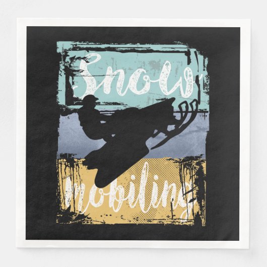 Snowmobile Retro Style Snowmobiing Servet (Voorkant)