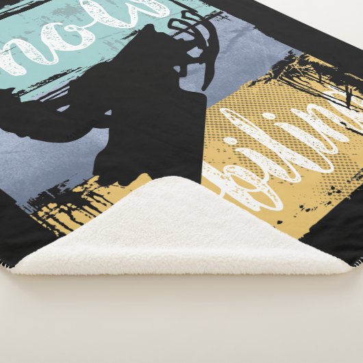 Snowmobile Retro Style Snowmobiing Sherpa Deken (3/4)