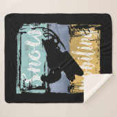 Snowmobile Retro Style Snowmobiing Sherpa Deken (Voorkant (horizontaal))