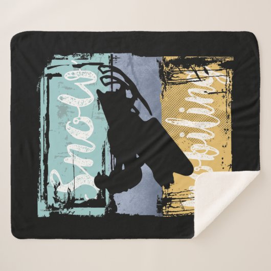 Snowmobile Retro Style Snowmobiing Sherpa Deken (Voorkant (horizontaal))