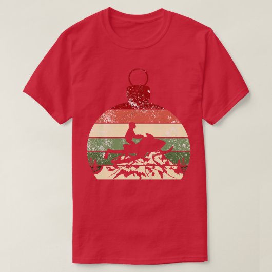 Snowmobile Retro Vintage Kerstmis T-shirt (Design voorkant)