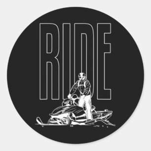 Snowmobile Ride Motor Sled Snowmobiling Winter Spo Ronde Sticker