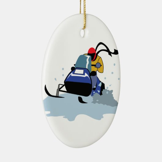 SNOWMOBILE RIDER KERAMISCH ORNAMENT (Rechts)