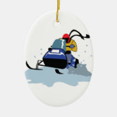 SNOWMOBILE RIDER KERAMISCH ORNAMENT (Voorkant)