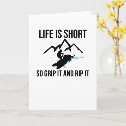 Snowmobile Rider Snowmobiling | sneeuwscooterliefh Kaart (Gele Bloem)