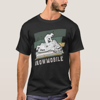 Snowmobile Riding Retro  Stripes T-shirt