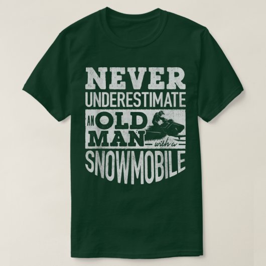 Snowmobile Riding Snowmobier Old Man T-shirt (Design voorkant)