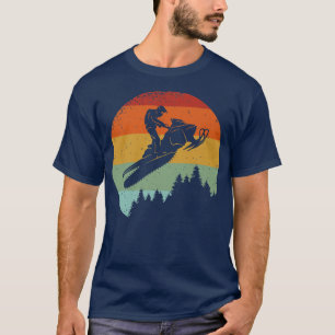 Snowmobile Riding Snowmobiler Retro Winter T-shirt