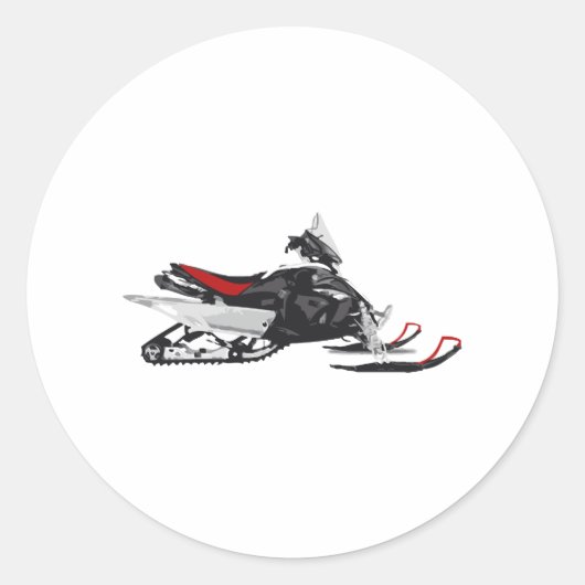 Snowmobile Ronde Sticker (Voorkant)
