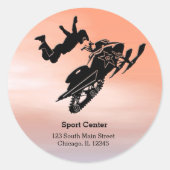 Snowmobile Ronde Sticker (Voorkant)