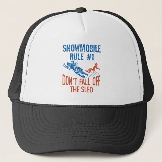Snowmobile Rule Funny Herfst niet van de Sled Trucker Pet (Voorkant)