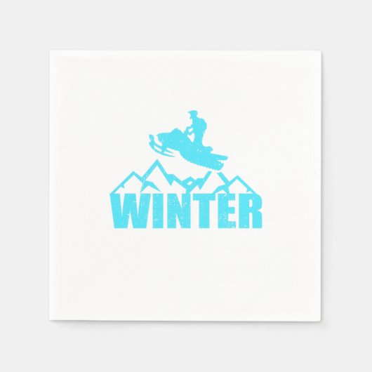 Snowmobile Silhouette Snowmobiling Rider Winter Servet (Voorkant)