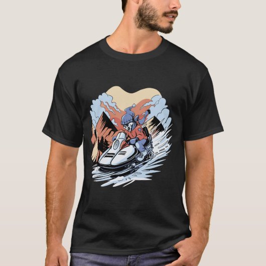 Snowmobile Skeleton T-shirt (Voorkant)