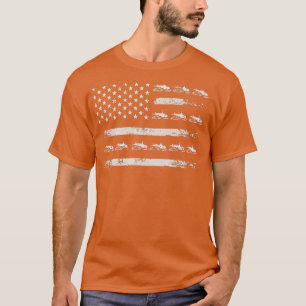 Snowmobile Sledding Winter Snow US Flag Snowmobil T-shirt