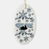 Snowmobile Snow New York kerstversiering Keramisch Ornament (Rechts)