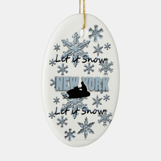 Snowmobile Snow New York kerstversiering Keramisch Ornament (Rechts)