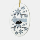 Snowmobile Snow New York kerstversiering Keramisch Ornament (Links)