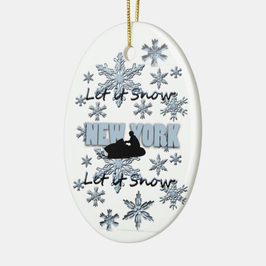 Snowmobile Snow New York kerstversiering Keramisch Ornament (Links)