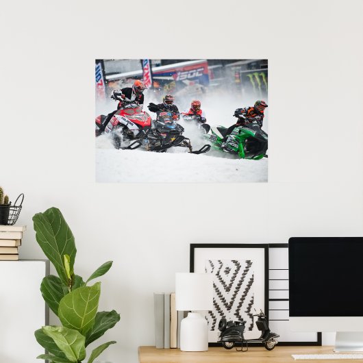 Snowmobile Snowcross Print (Thuiskantoor)