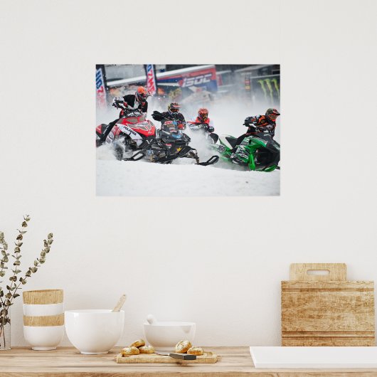 Snowmobile Snowcross Print (Keuken)