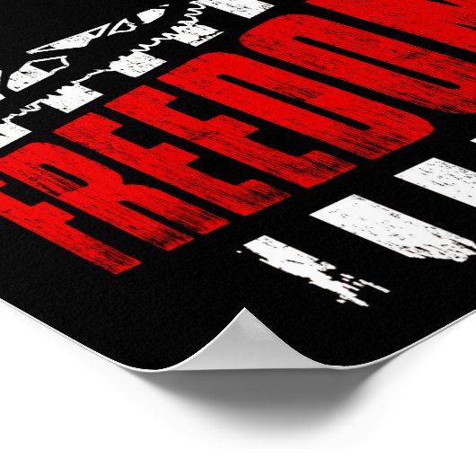 Snowmobile Snowmobiel Freedom Flag VS Poster (Hoek)