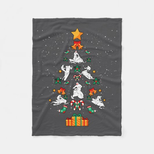Snowmobile Snowmobiling Christmas Tree Xmas Fleece Deken (Voorkant)