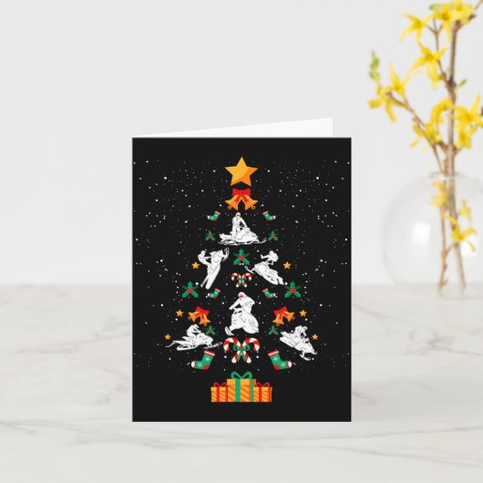 Snowmobile Snowmobiling Christmas Tree Xmas Kaart (Gele Bloem)