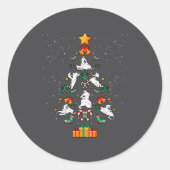 Snowmobile Snowmobiling Christmas Tree Xmas  Ronde Sticker (Voorkant)