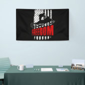 Snowmobile Snowmobiling Freedom Flag USA Spandoek (Beurs)