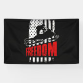 Snowmobile Snowmobiling Freedom Flag USA Spandoek (Horizontaal)