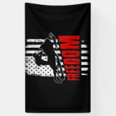 Snowmobile Snowmobiling Freedom Flag USA Spandoek (Verticaal)