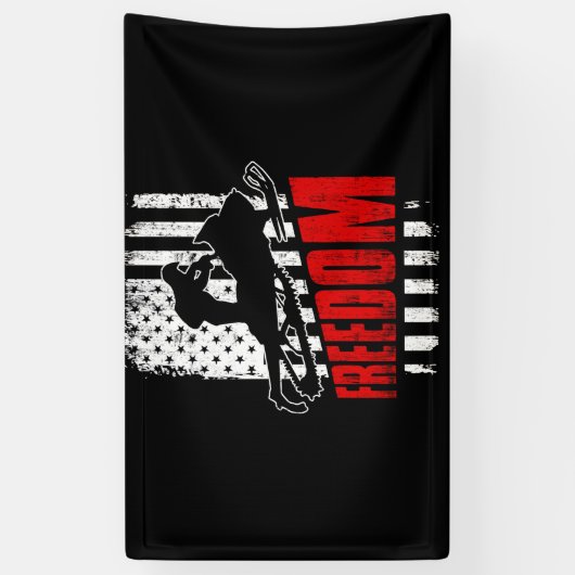 Snowmobile Snowmobiling Freedom Flag USA Spandoek (Verticaal)