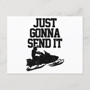 Snowmobile stuurt het gewoon door grappige motorge briefkaart