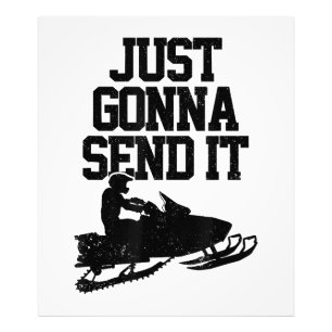 Snowmobile stuurt het gewoon door grappige motorge foto afdruk
