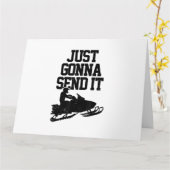 Snowmobile stuurt het gewoon door grappige motorge kaart (Gele Bloem)