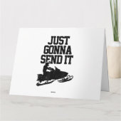 Snowmobile stuurt het gewoon door grappige motorge kaart (Achterkant)